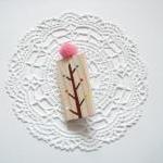 Hand painted wooden brooch ..