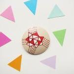 Red Geometric Triangles Han..
