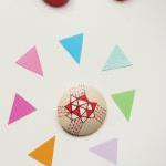 Red Geometric Triangles Han..