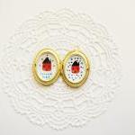 Hand painted Brass Oval pho..