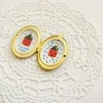 Hand painted Brass Oval pho..