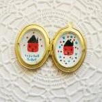 Hand painted Brass Oval pho..