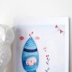 Elf and Flowers 5"x6.3..