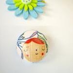 Miss Carrot Fabric Brooch -..