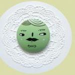 Moustache Brooch Mint hand ..