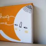 HUG ME mini painting on can..