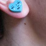 Turquoise wooden hearts Pos..