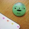 Moustache Brooch Mint Hand..