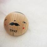 wooden brooch hand painted ..