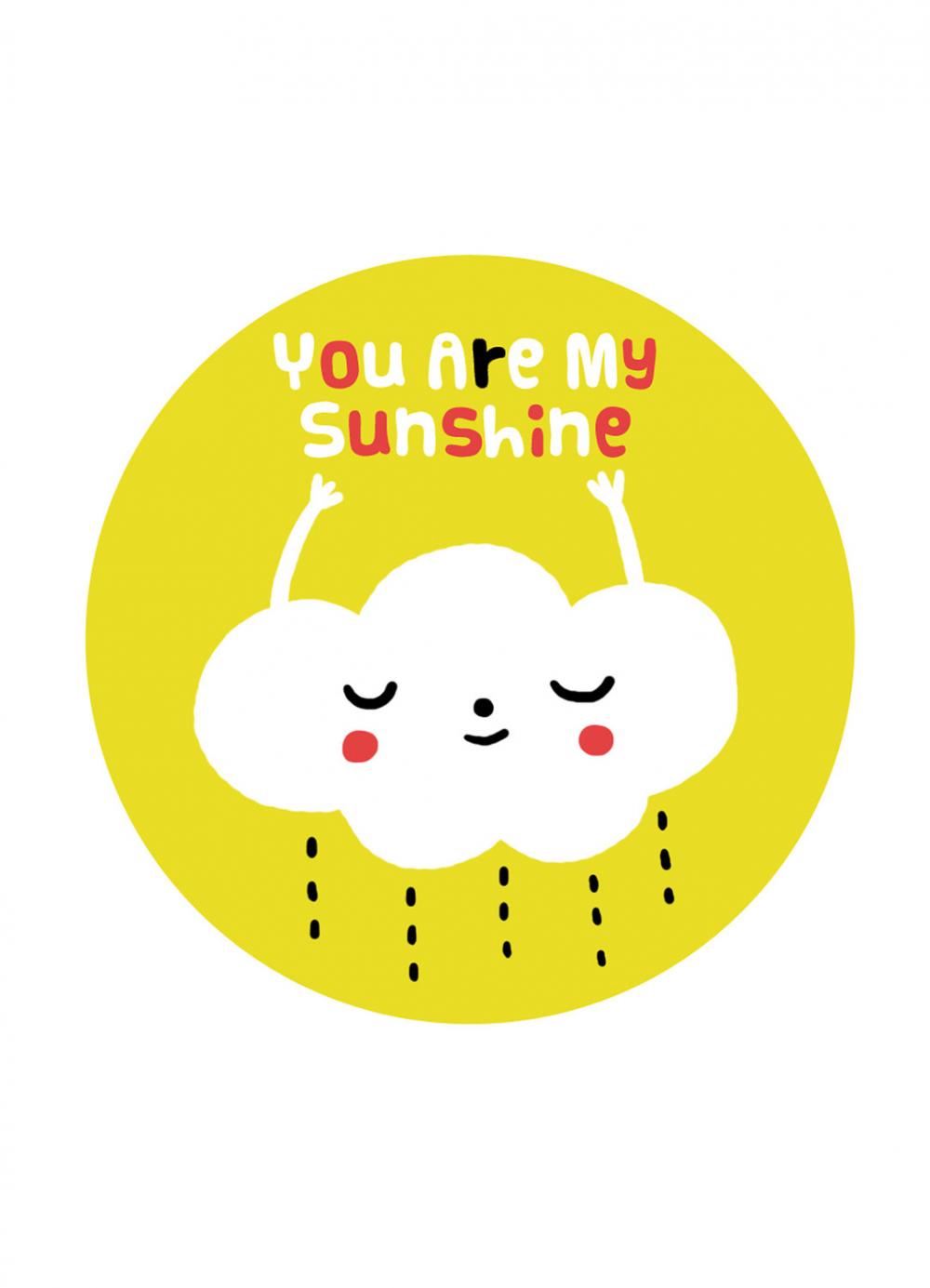 5"x7" print of original illustration wall art You Are My Sunshine
