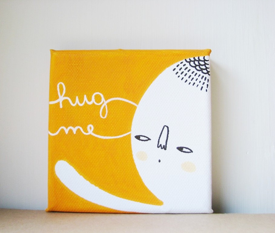 HUG ME mini painting on canvas