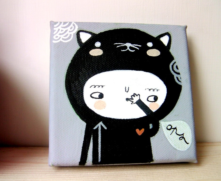 OPS mini acrylic painting on canvas - nursery art Made To Order