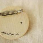 Hand painted wooden brooch ..