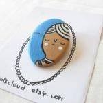 Dream brooch hand painted c..