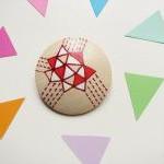 Red Geometric Triangles Han..