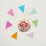 Red Geometric Triangles Han..