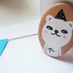 Polar Bear - handpainted te..